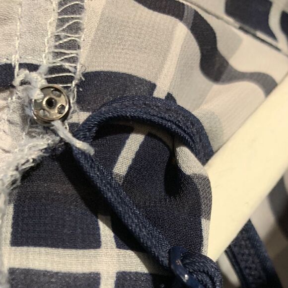 Alfani Navy Plaid Sheer Top with Tank - Picture 7 of 9